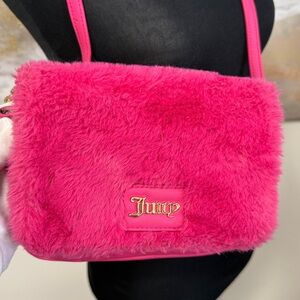 JUICY COUTURE Crossbody Faux Fur Front, Hot Pink